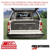 OUTBACK 4WD INTERIORS TWIN DRAWER SINGLE ROLLER TRITON MN DUAL CAB 10/09-02/15